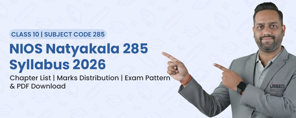 NIOS Class 12 Natyakala 385 syllabus chart showing TMA and public examination lessons
